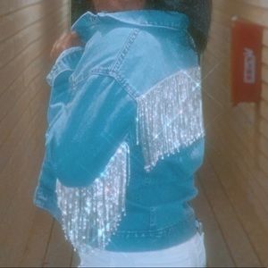 Rhinestone fringe jacket